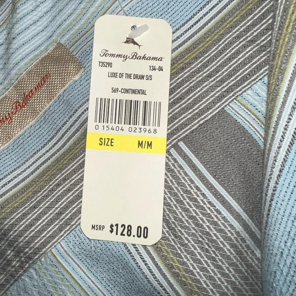 Tommy Bahama Shirt Mens Medium Multicolor Shirt Sleeve Silk Cotton Blend NWT - Picture 5 of 15